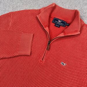 Vineyard Vines Sweater Mens Medium 1/4 Zip Pullover Garment Textured Knit Cuckoo